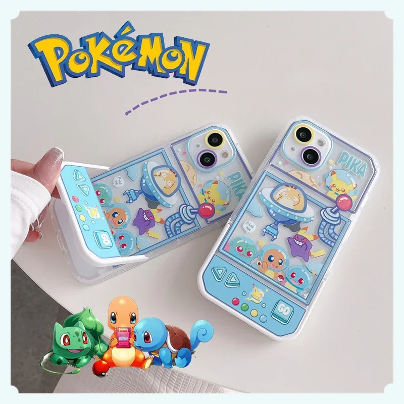 

Pokemon Pikachu Phone Case Cartoon Anime for IPhone 13 12 11 ProMax Pro X XS 14 XSmax Folding Frame Silicone Drop Resistant Case