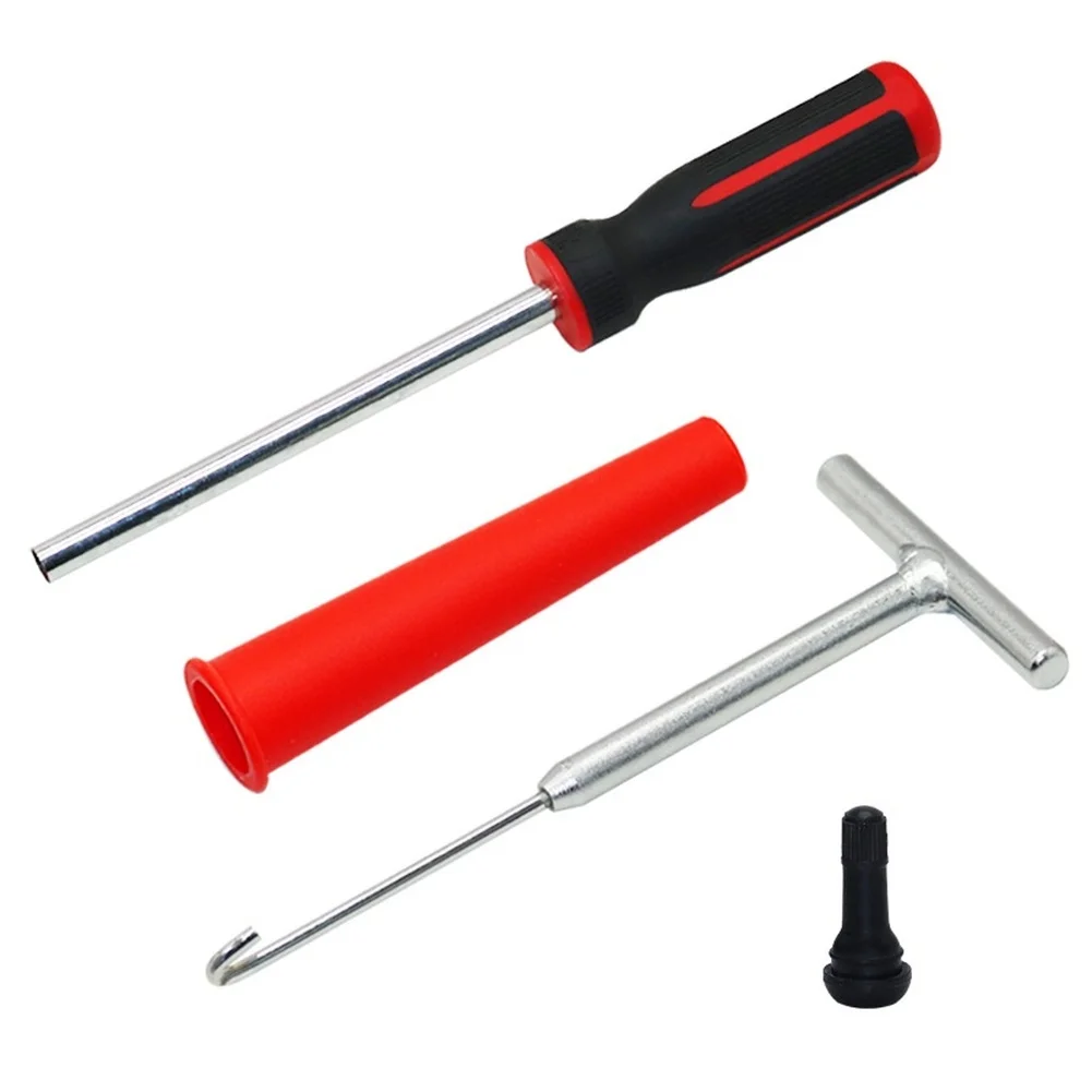 4/7pcs Tire Valve Stem Quick Replacement Tool Kit Valve Stem Tool With TR413 Valve Stems Valve Core Replacement Tool