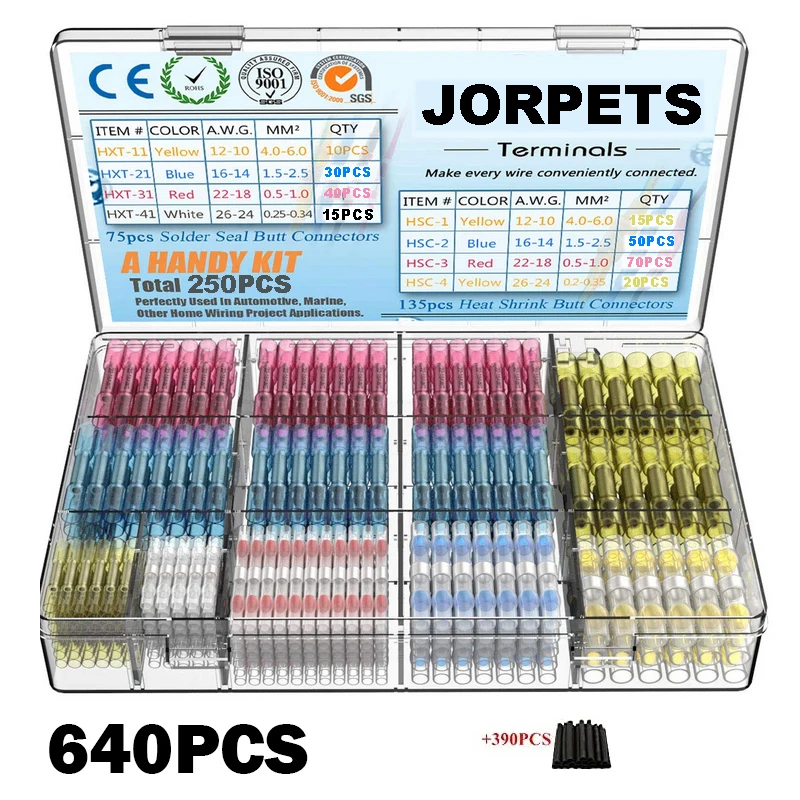 1128PCS Wire Connector Solder Connectors Heat Shrink Waterproof Connectors & Heat Wire Connectors Crimp-Electrical Connectors