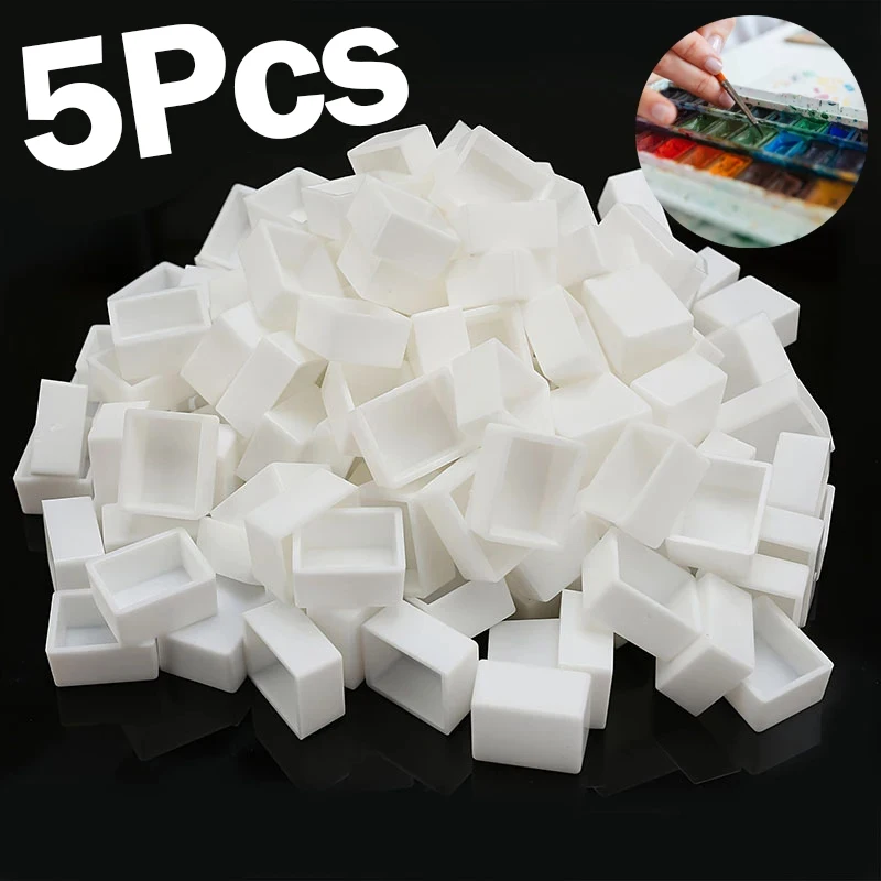 5Pcs Multi Capacity White Plastic Paint Mixing Palette with 1ml/3.2ml/7.2ml Compartments Portable Pigment Storage Tray Reusable