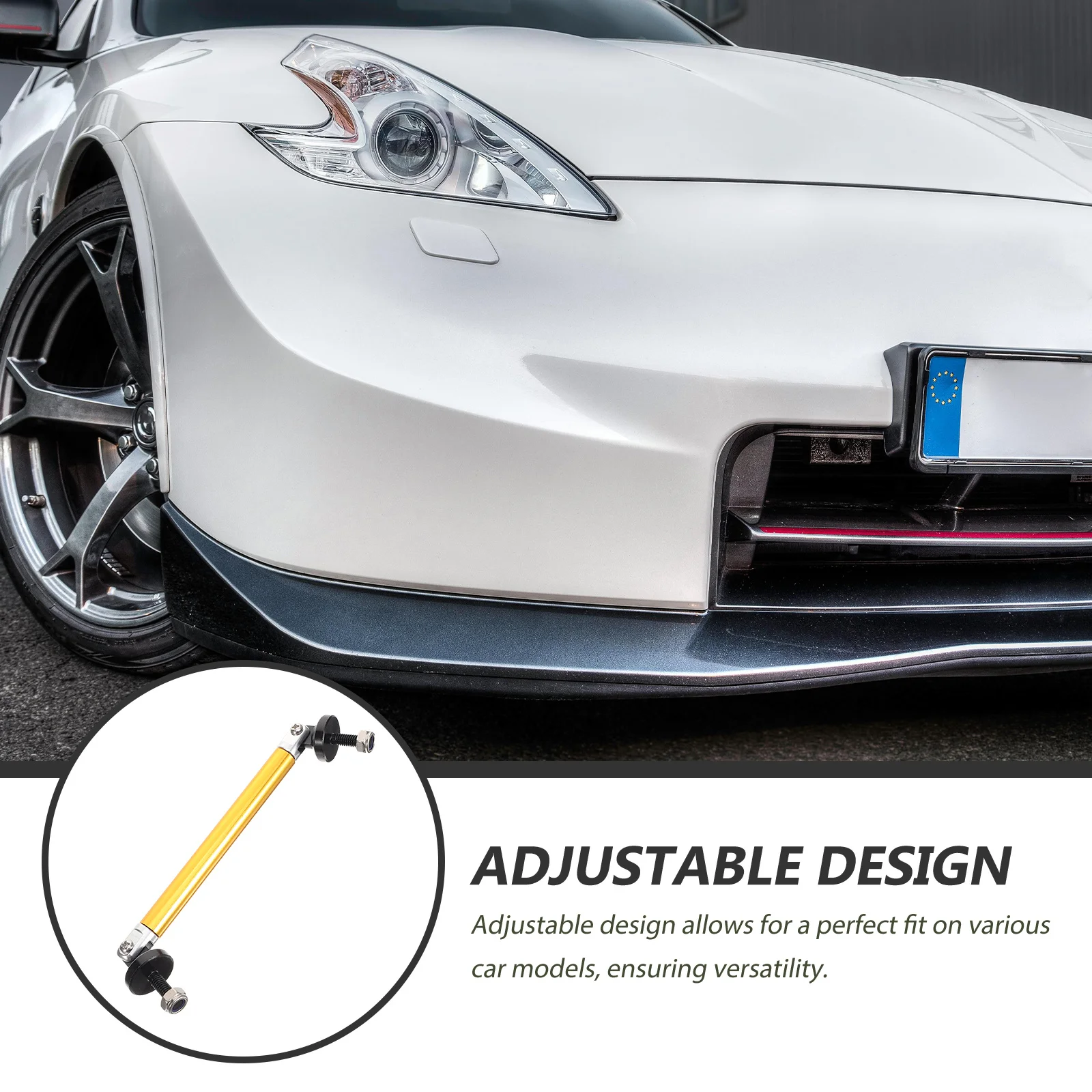 

Car Front Lip Strut Rod Aluminum Alloy Adjustable Support For Various Models Enhanced Front Bumper Strut