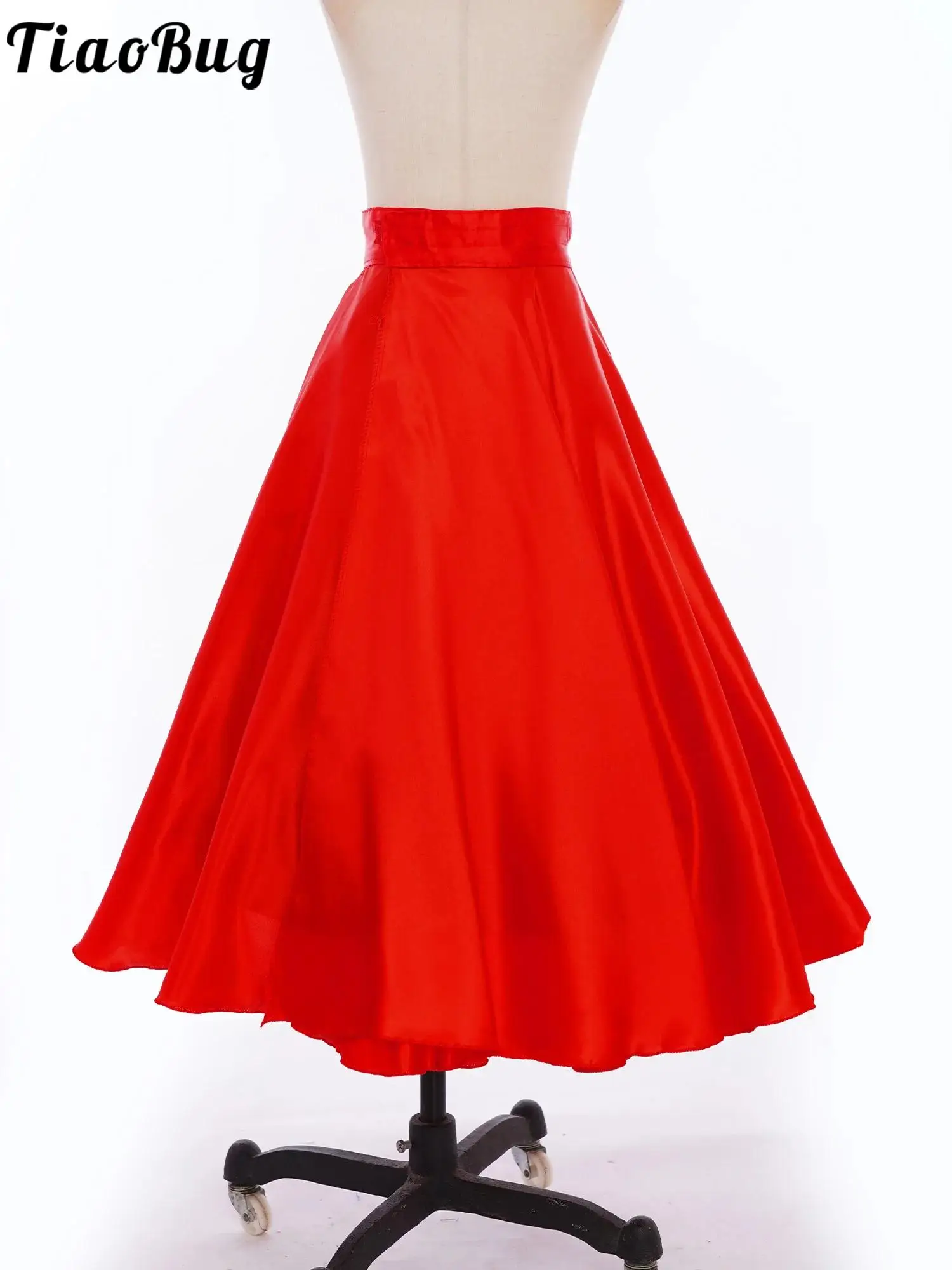 Kids Girls Side Split Wide Hemline Skirt for Spanish Flamenco Ballroom Dance Performance Costume Classic Flamengo Gypsy Skirts