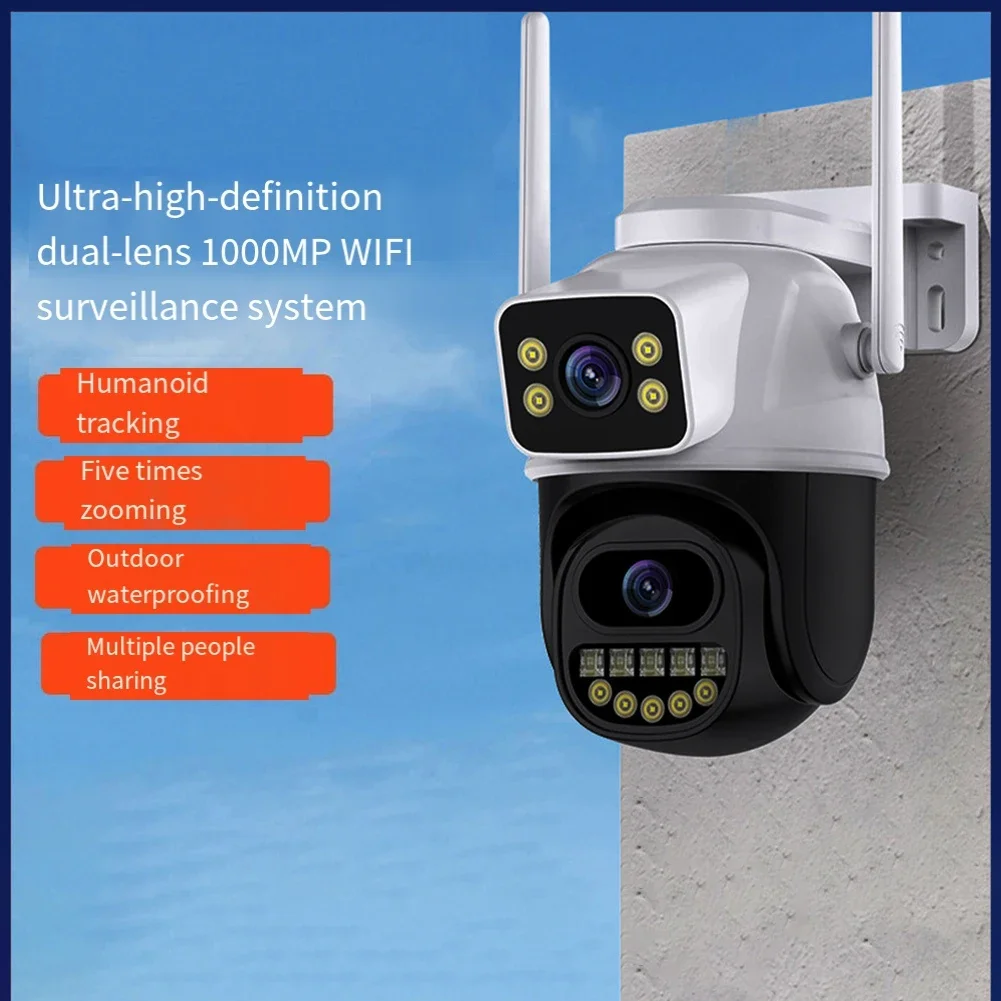 

Wi-Fi камера безопасности ЕС/Великобритании 360° ° Панорамный беспроводной мониторинг с двойным экраном и полноцветным распознаванием искусственного интеллекта для камеры ночного видения