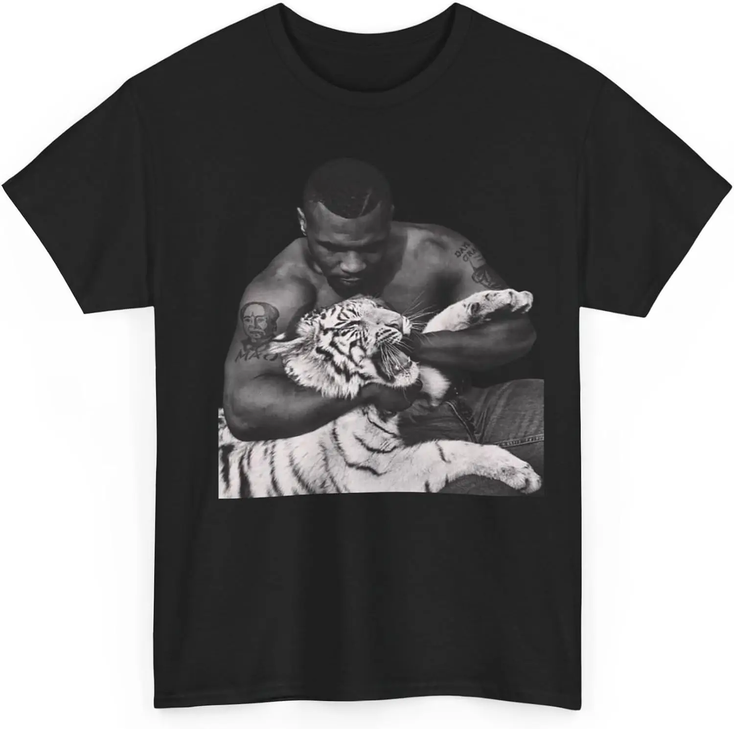Mike Tyson Tiger Hip Hop T-Shirt 100% Cotton O-Neck Short Sleeve Summer Casual Mens T-shirt Streetwear