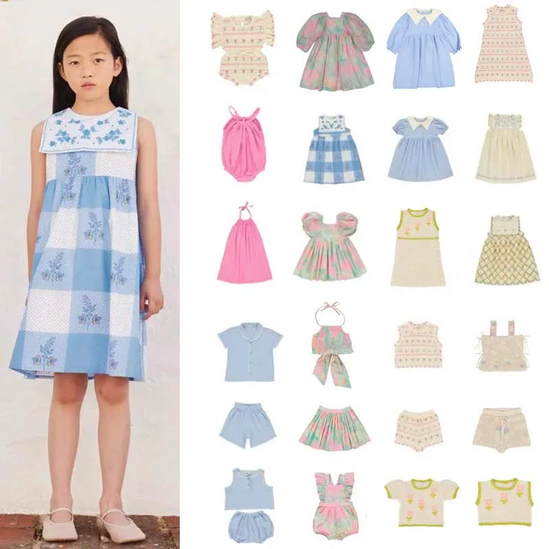 Ön satış (gemi Mart) 2025 BEO YAZ Çiçek Elbise Kız Baskılı Gömlek ve Etek Takım Elbise Bebek Kız Elbise Doğum Günü Partisi Elbise