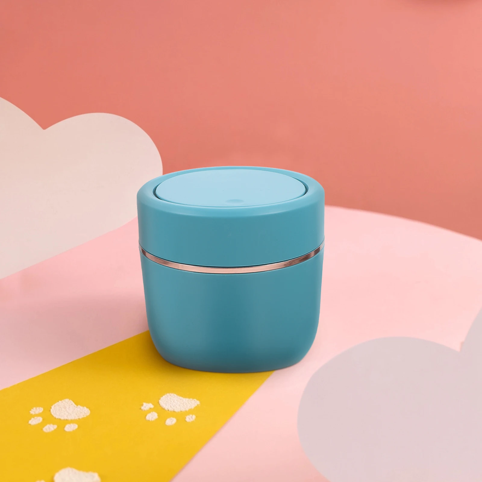 

Press Lid Mini Trash Can Desktop Garbage Container Stylish Design Odor Isolation Small Items Storage Compact Space Saving