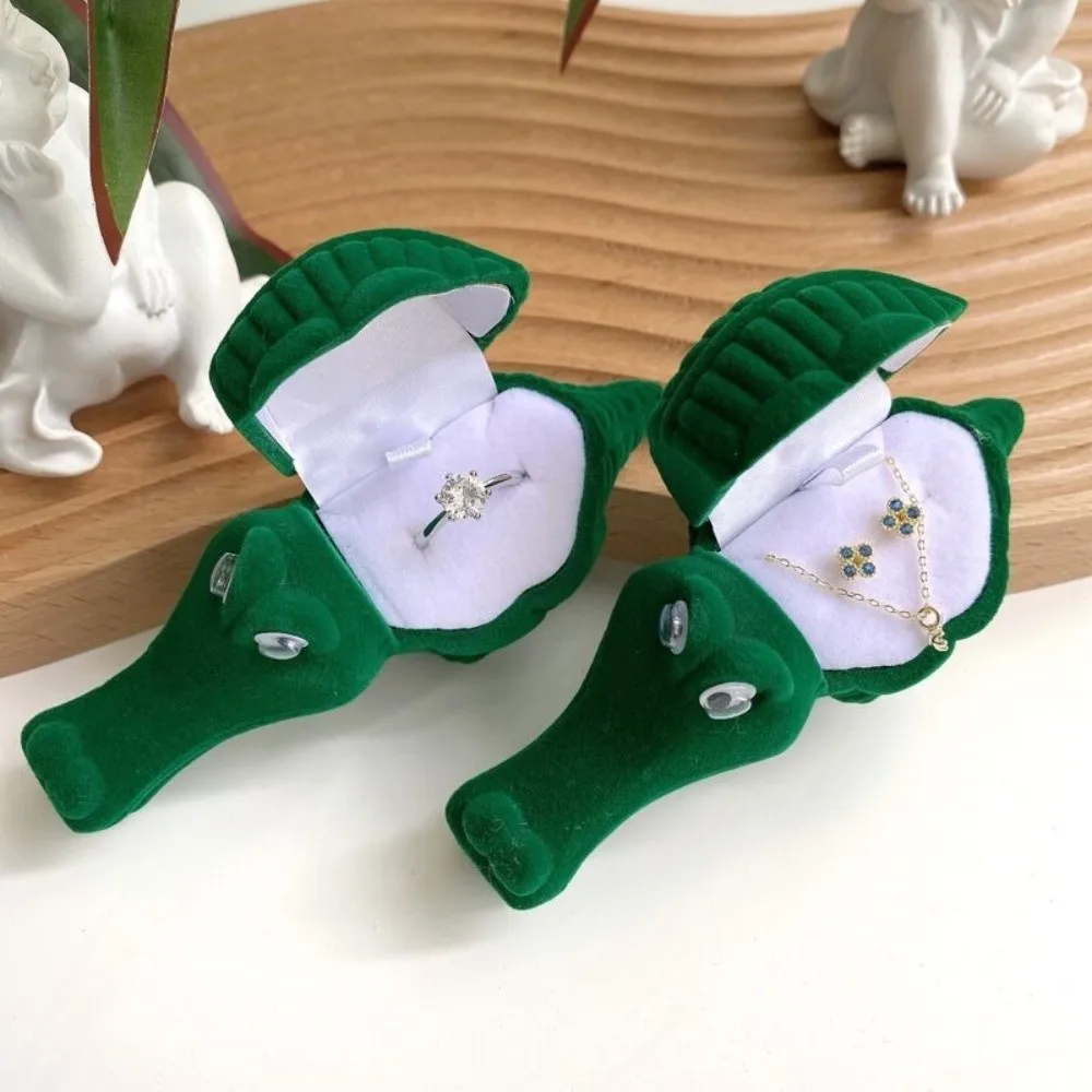 

Mini Lion Animal Flocked Jewelry Box Crocodile Octopus Puppy Ring Box Creative Multi-function Koala Necklace Organizer Gifts