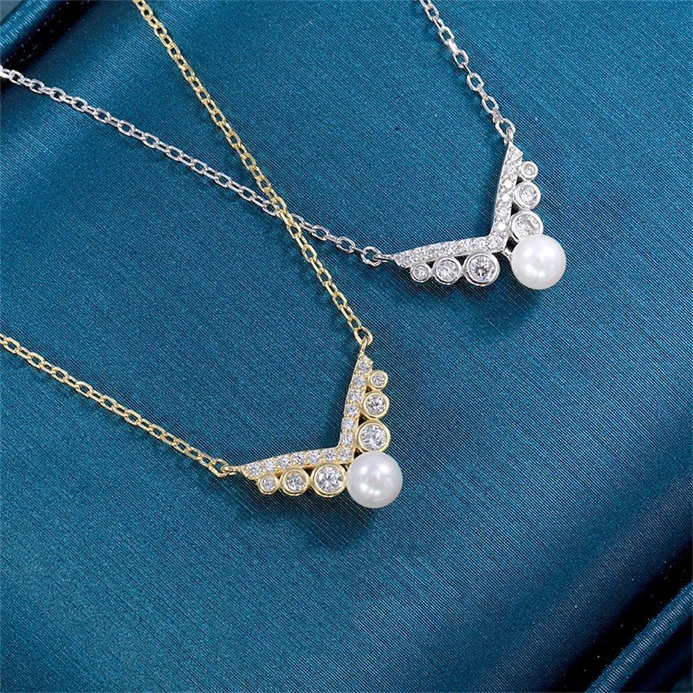 

Корейская осенне-зимняя цепочка-воротник, натуральный пресноводный жемчуг из стерлингового серебра S925, роскошное женское ожерелье высокого класса с нишевым дизайном