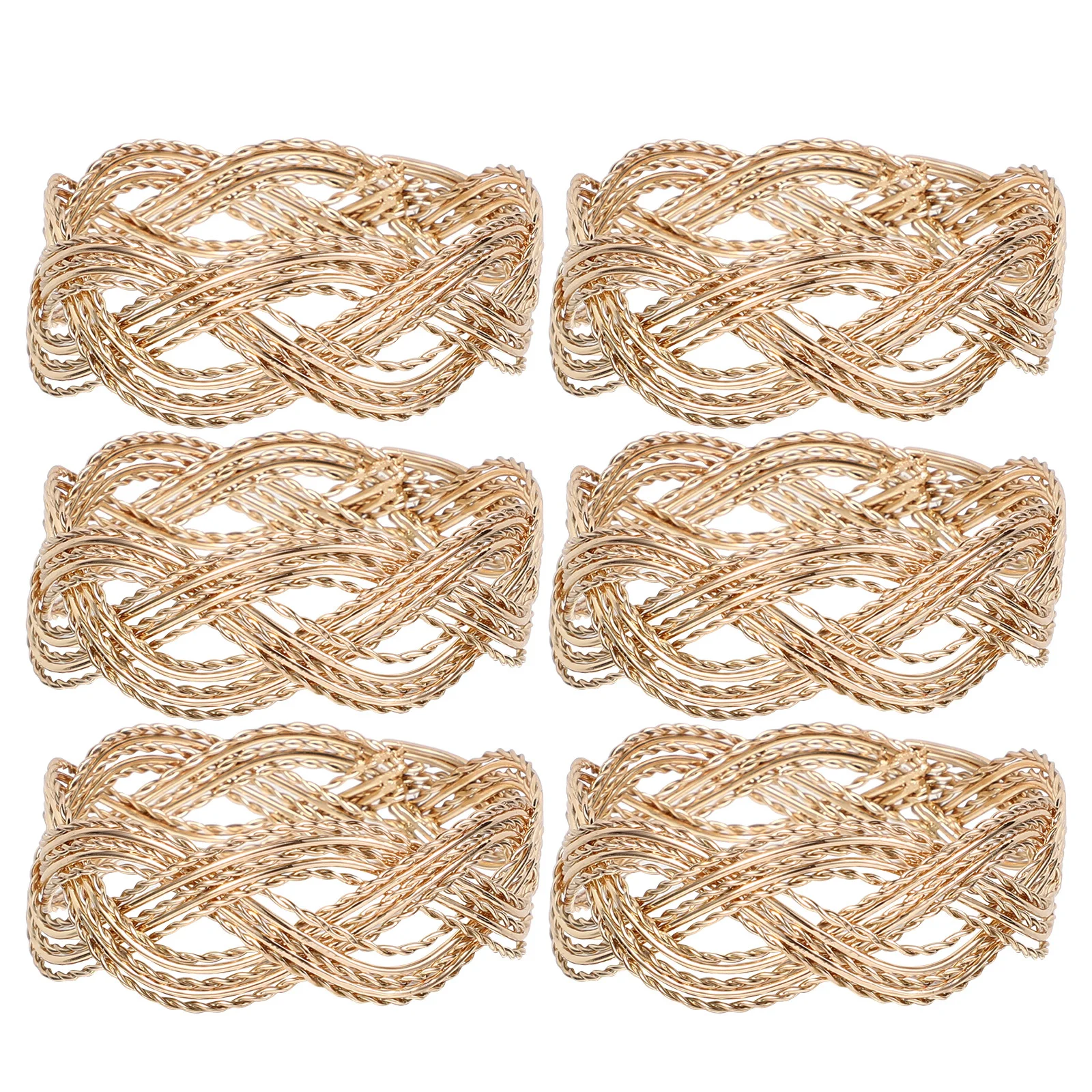 

6Pcs Alloy Napkin Buckle Creative Elegant Decorative Ring for Dinner Party Wedding Celebration Napkin Ring