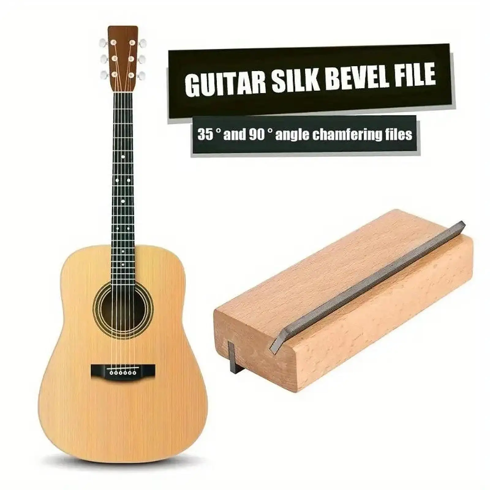 

Guitar Fret Beveling File Fret Leveler Sanding for Fret End Dressing for String Instruments Banjo Guitar Mandolin Maintenance