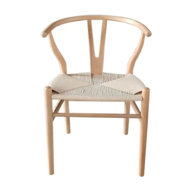 Solid Wood Nordic Simple Modern Dining Chair Leisure Armrest Backrest Household Wood Chair Chinese Vine Weaving Study Chair