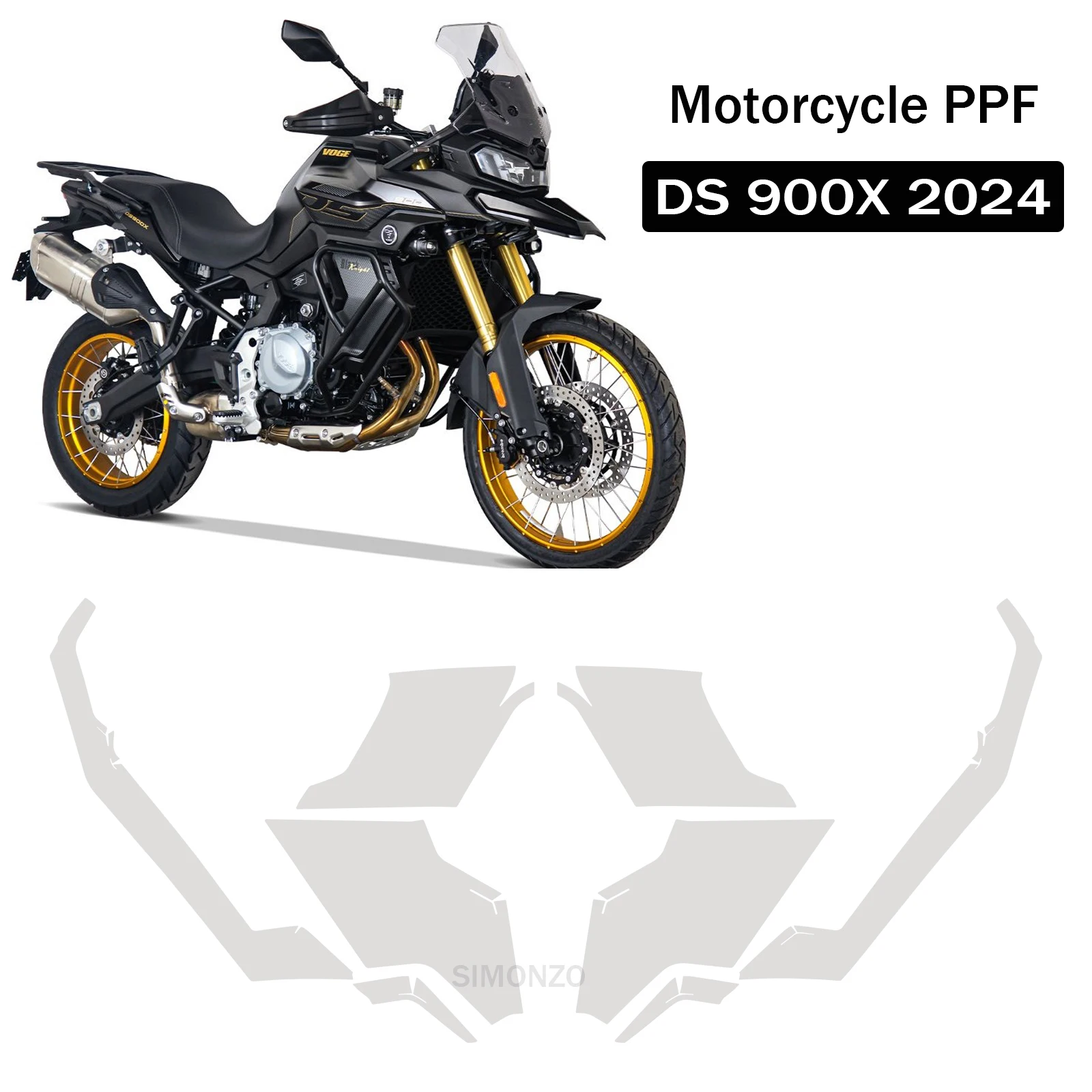 Fits DS 900X PPF For VOGE DS 900X Paint Protection Film Special Real TPU Transparent Anti -Scratch 2024 Motorcycle Kit