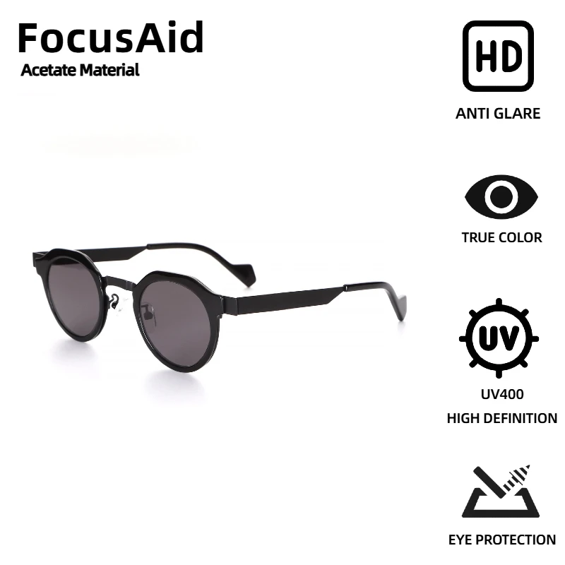 

FocusAid Retro Fashion Punk Design Men's Sunglasses High Quality Acetate with Metal Frame Retro Luxury Women's Eyewear UV400