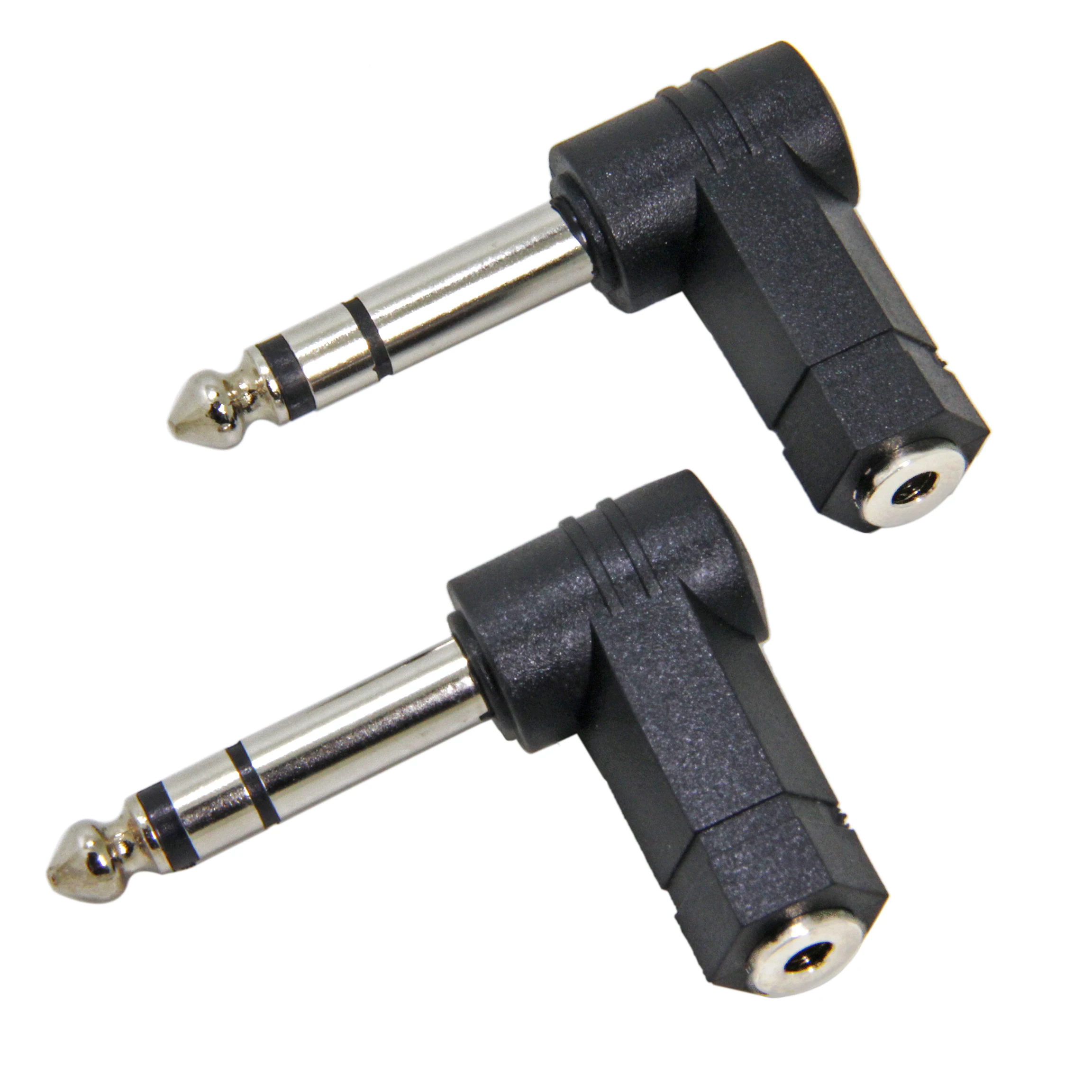 1/4 Inch TRS to 3.5mm Right Angle Adapter,6.35mm Male to 3.5mm Female 90 Degree Stereo Headphone Audio Adaptor Connector