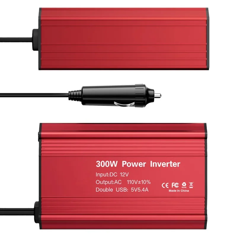 Portable Fast-Charging Car Charger Inverter DC 12V To AC 110/220V for Outdoor Camping US/EU Sockets with Cigarette Lighter Plug