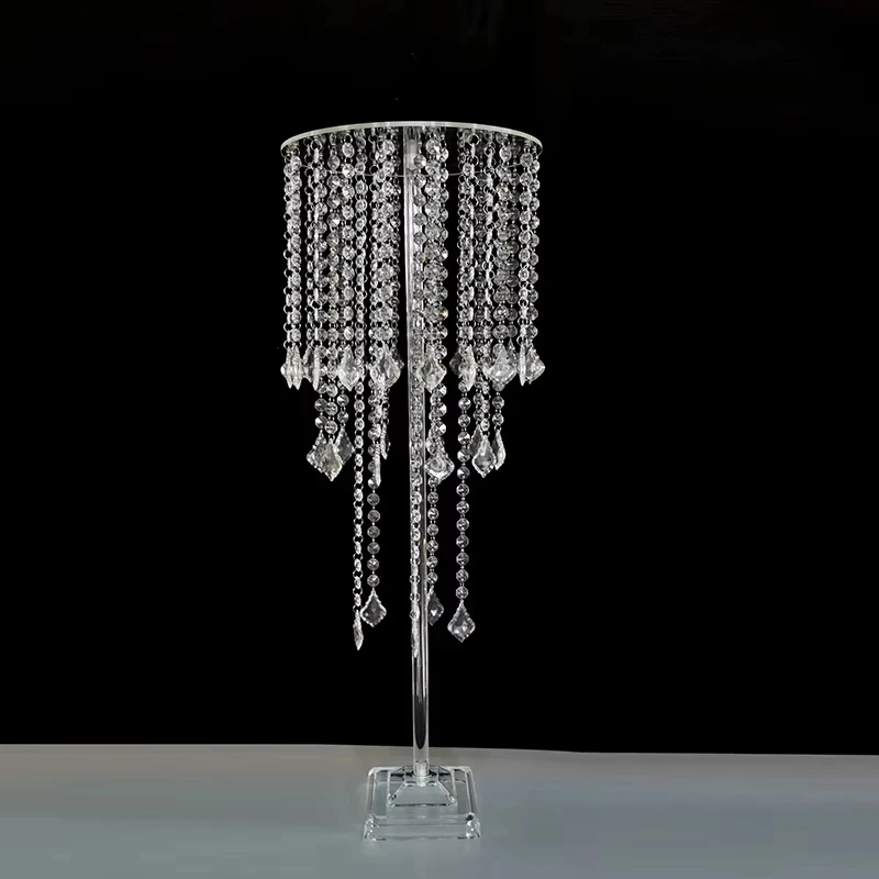 5pcs 85cm High Acrylic Crystal Flower Stand Candle Holder Crystal Road Sign Wedding Centerpiece Party Home Tabletop Decoration