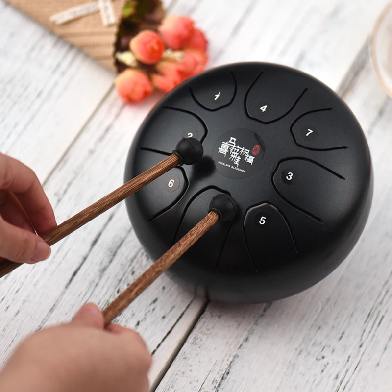 Tambor de lengua de acero con llave C de 5,5 pulgadas, Mini instrumento de percusión de tambor manual de acero de 8 tonos con mazos de tambor, bolsa de transporte, nuevo