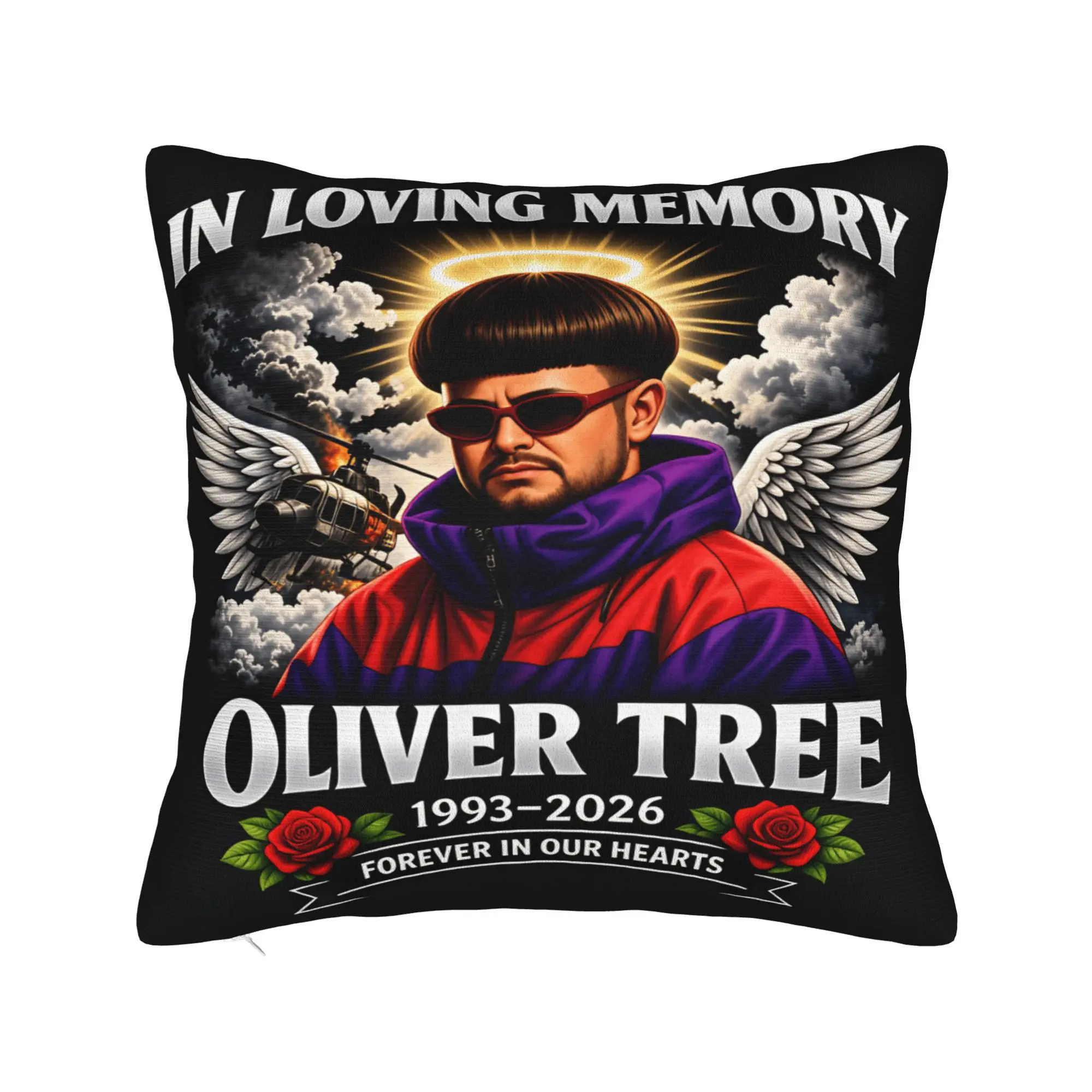 Oliver Tree Rest In Peace 1993 to 2026 Pillow Cover  Retro Trendy Pillow Case For Sofa Home Decor Soft Pillowcases Gift