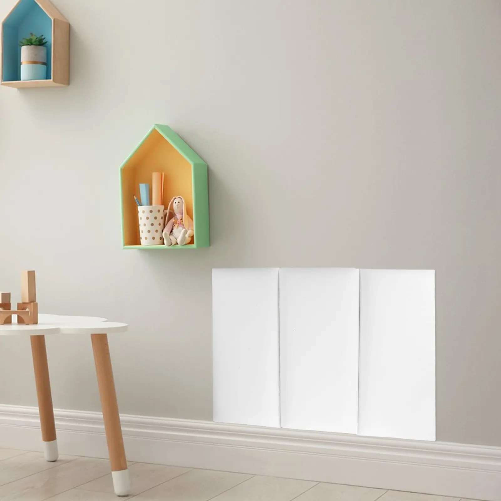3Pcs Anti-Collision Wall Padding for Kids Soft 3D Self-Stick Decorative Protection Panels 15.8x7.9 Inches for Bedroom Playroom