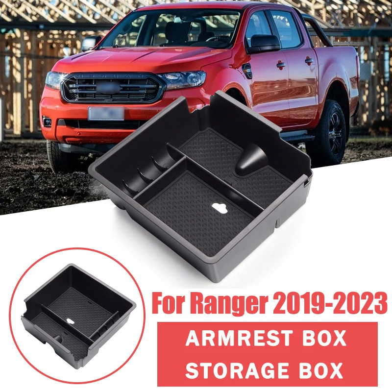 

For Ford Ranger 2019-2023 2020 2021 2022 Armrest Storage Box Stowing Tidying Organizer Box Car Interior Accessories Supplies