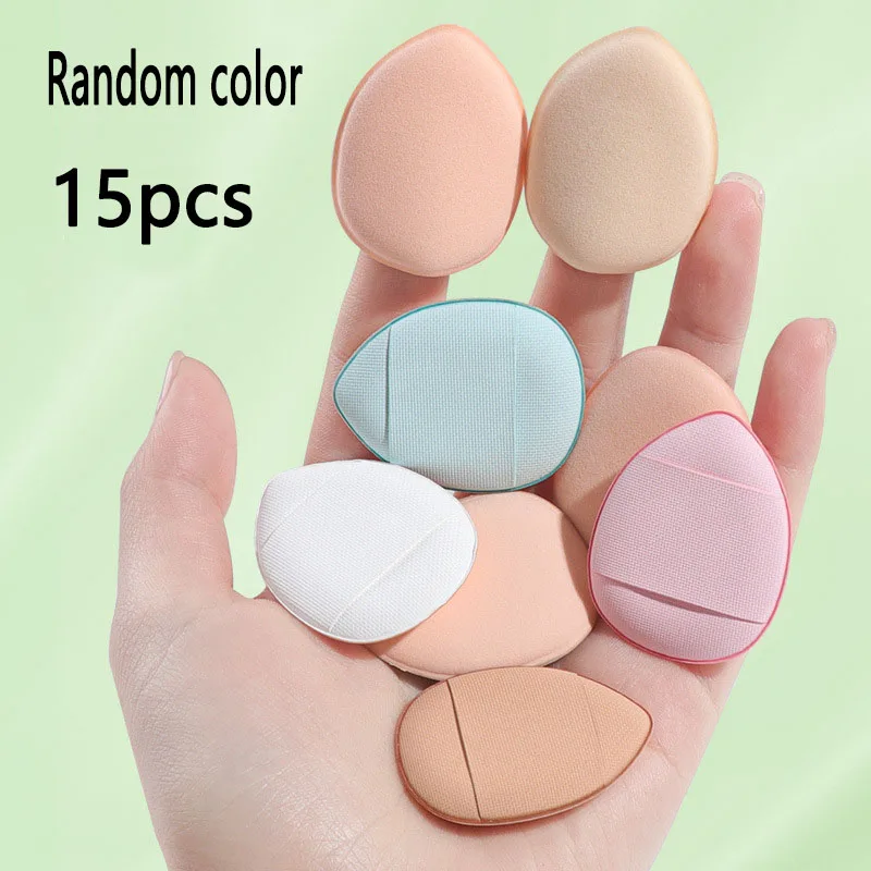 15 szt. puszeczek do pudru na palec, poduszka powietrzna, bez pudru, gąbeczka do pudru typu beauty egg, mini puszeczka do pudru na palec do stosowania na sucho i na mokro