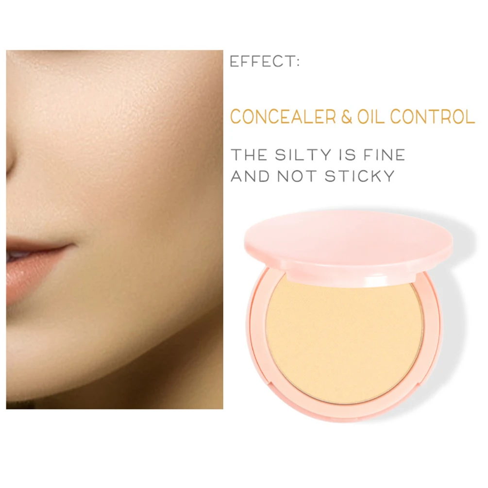 Private Label Concealer Pressed Powder Custom Logo Double Layer Powdering Lightweight Good for Skin Oil Control Brighten Makeup