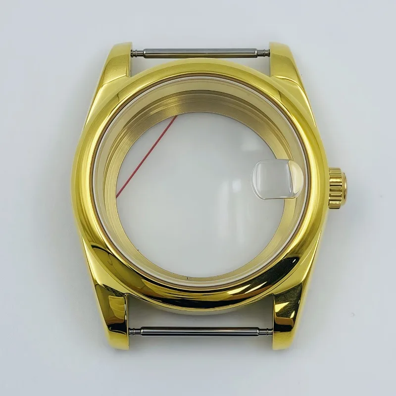 36/39 مللي متر سجل حالة كامل الذهب الكلب الأسنان حلقة حالة شطبة كثيفة أسفل اختراق ساعة حالة الياقوت ل NH35 #5