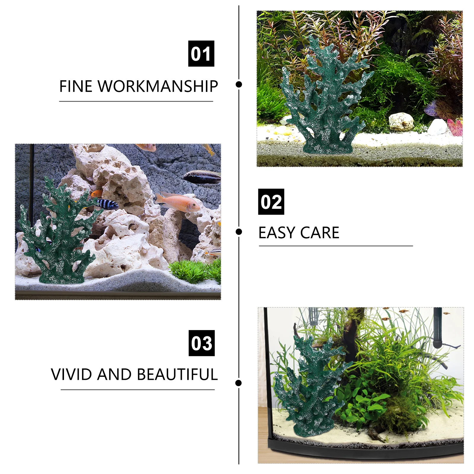 

Tabletop Ornament Resin Coral Sculpture Decorations Fish Tank Statue Aquarium Artificial