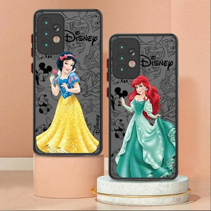 Case Voor Samsung Galaxy A54 A53 A52 A14 A12 A32 A21s A23 A51 A33 A71 A24 A22 A72 A50 Matte Telefoon Cover Disneys Prinses Schattig