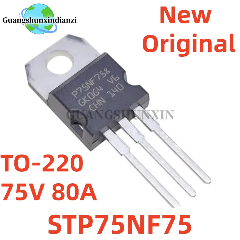 10/20/50PCS Brand New Original P75NF75 STP75NF75 75NF75 TO-220 80A 75V MOS Field Effect Transistor Best Quality In Stock