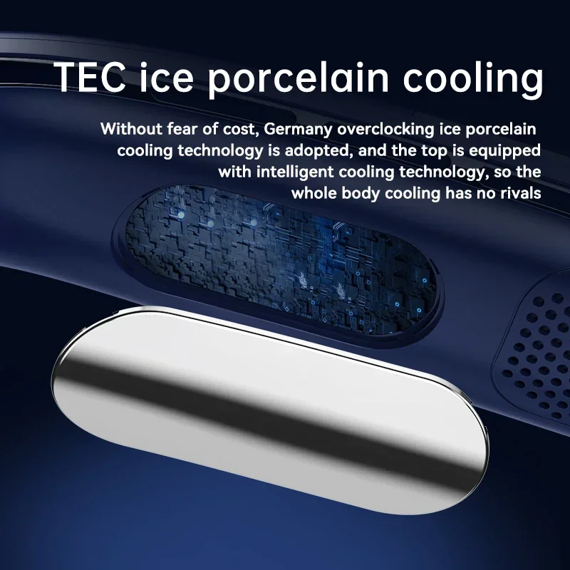 Ventiladores de cuello portátiles para deportes al aire libre, Mini ventilador de aire acondicionado USB recargable, ventilador de refrigeración sin aspas para colgar en el cuello, Enfriador de aire