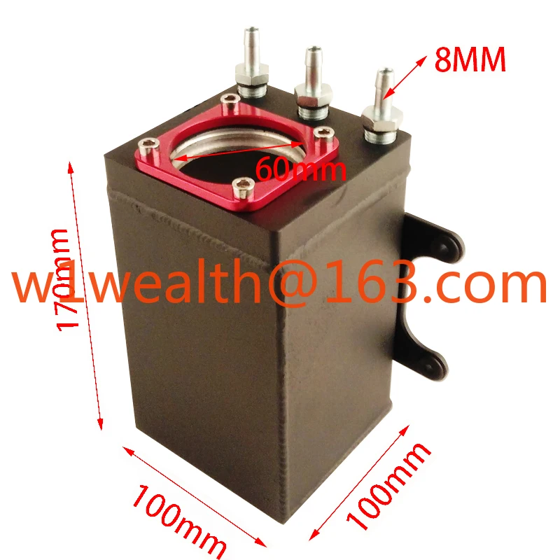 

60mm Racing External 044 Fuel Pump tank Racing Black Billet Aluminium AN6 Fitting Oil Catch Can Fuel Surge tank Oct-1115-bk