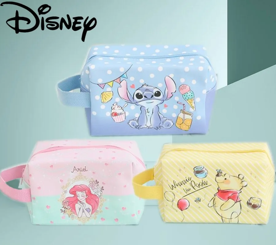 Disney Makeup Bag Cartoon Lilo & Stitch Cosmetics Storage Bag for Women Travel Portable Toiletries Sanitary Napkin Storage Bag