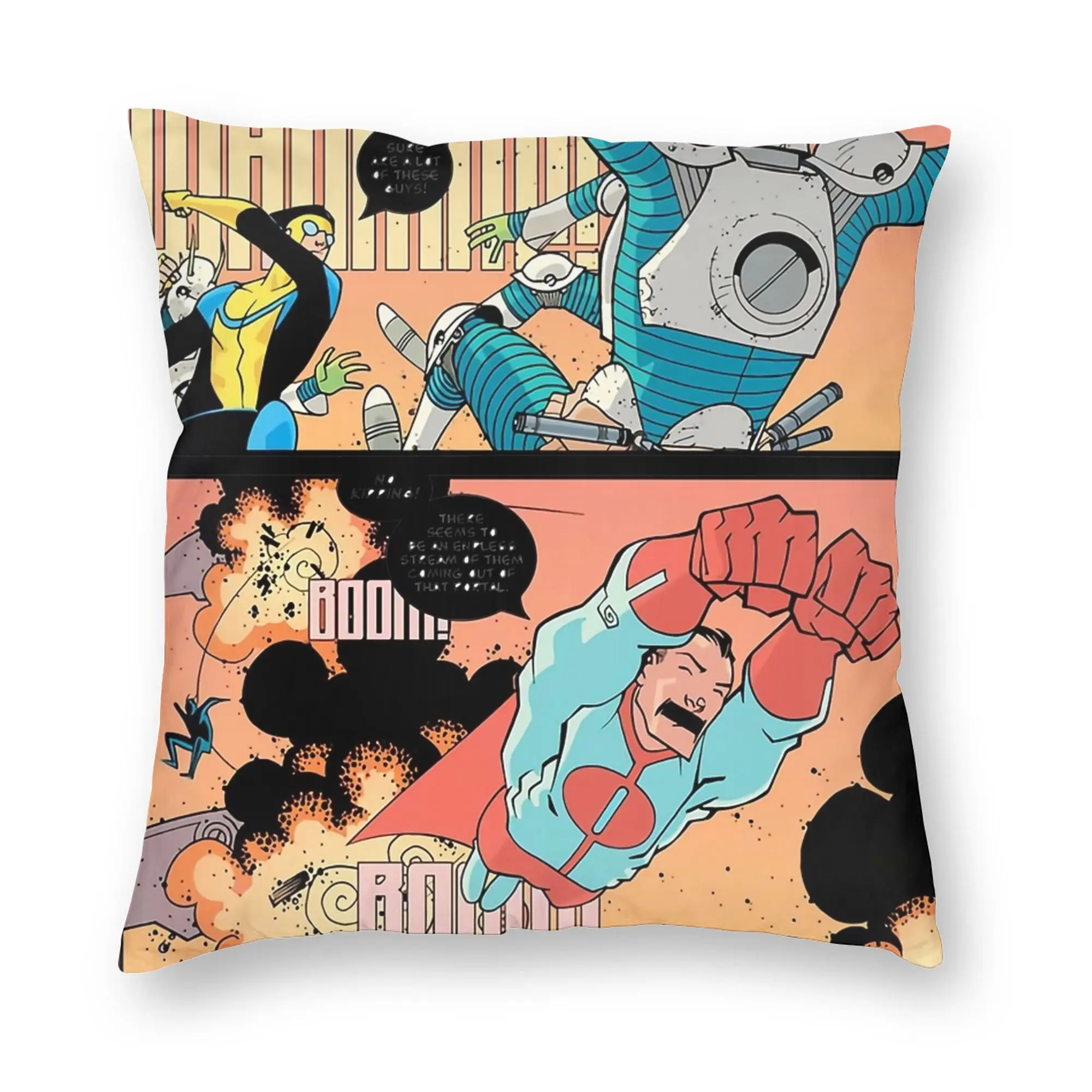 Invincible Anime Omni Man Pillowcase Printing Fabric Cushion Cover Decorations  Pillow Case Cover Sofa Square 40X40cm