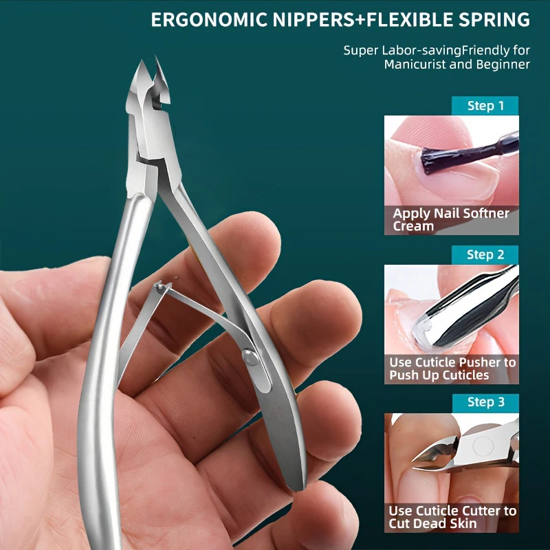 1pc Nail Clippers Professional Cuticle Nipper Cutter Trimmer Tweezers Pusher Scissors for Dead Skin Removal Foot Pedicure