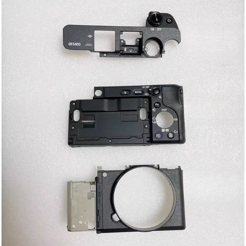 

Parts are suitable for original Sony A6400 case, top cover, front case, rear case, hand case with leather, black and silver.