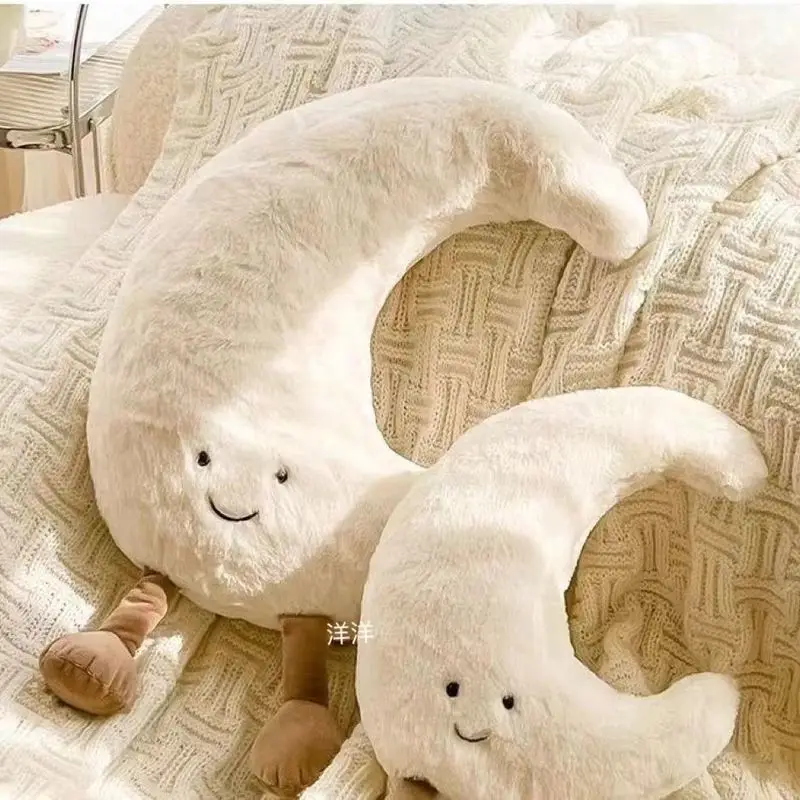 Coussin en peluche en polaire pour enfants, visage, lune, jaune, soleil, polymère hypothécaire am, oreiller, décoration de chambre, baies vitrées, jouets en peluche, haute qualité