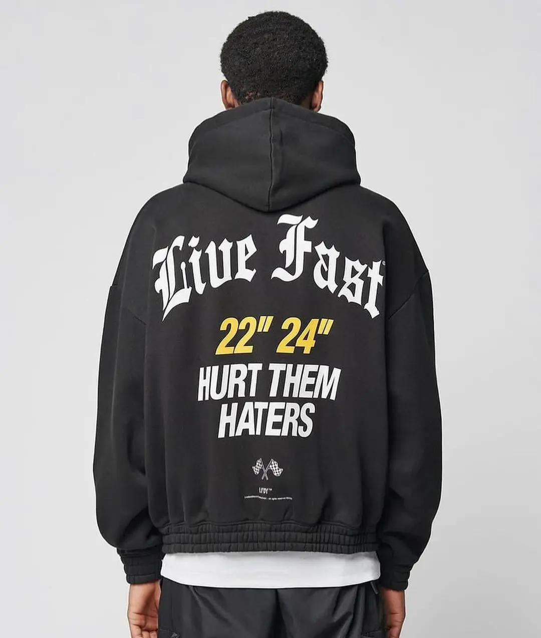 American Retro Letter Print Oversized Sweatshirt Harajuku Punk Style Zipper Hoodie Men Hip-hop Trend Brand Casual Loose Jacket