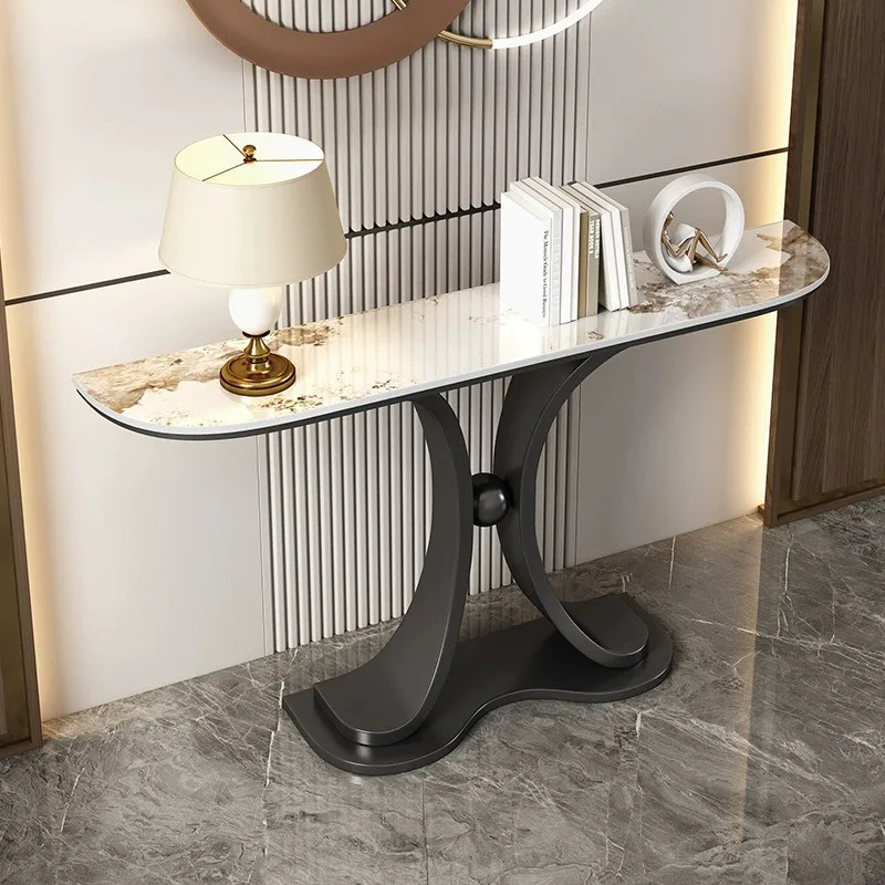 Entrance cabinet Light luxury rock slab table Simple against the wall platform Entrance corridor Living room