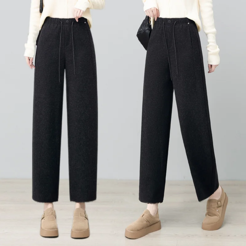 

Wool Scimitar Pants for Women, , Slimming, Loose Fit, Petite Casual Banana Straight Pants