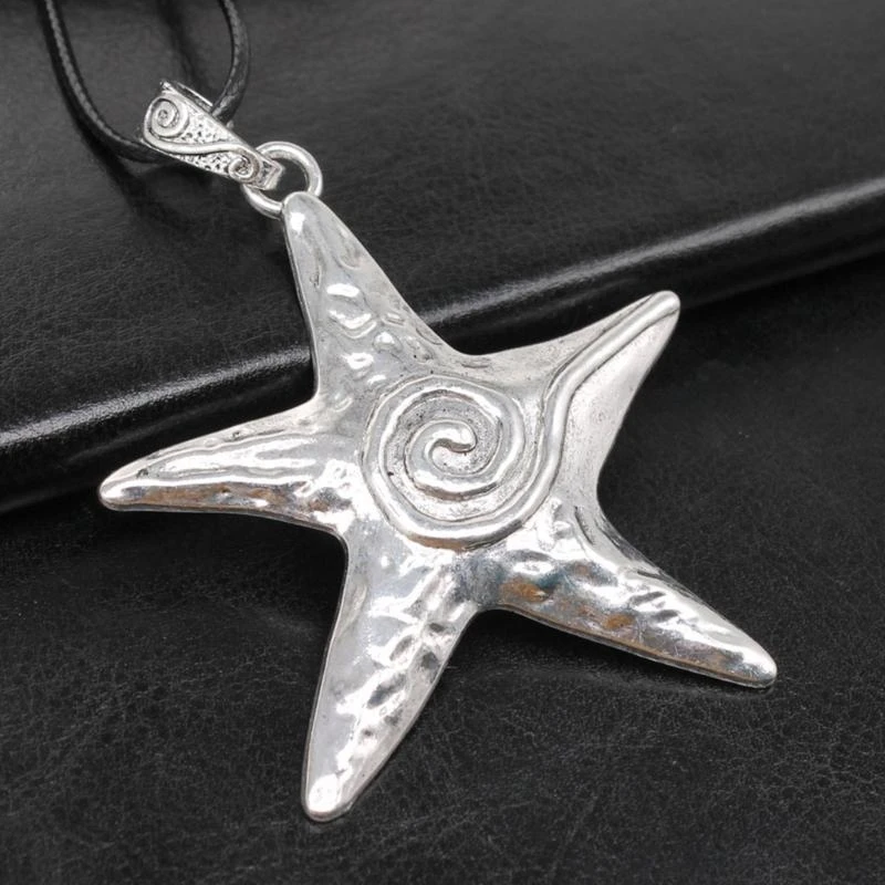 G92D Metal Exaggerate Personality Big Pentagram Star Pendant Necklace for Women Unisex Y2K Jewelry Hip Hop Punk Sweater Chain