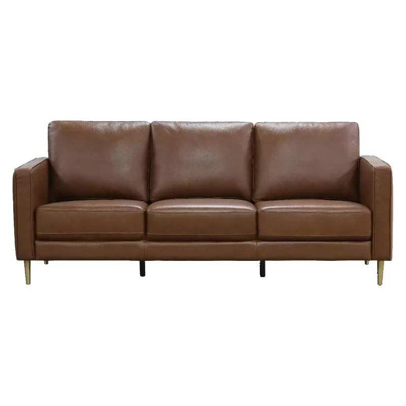 Modern Retro Design Industrial Style Living Room Furniture Hotel Lobby Sofa Combination 3 2 1 Villa Leather Sofa Set