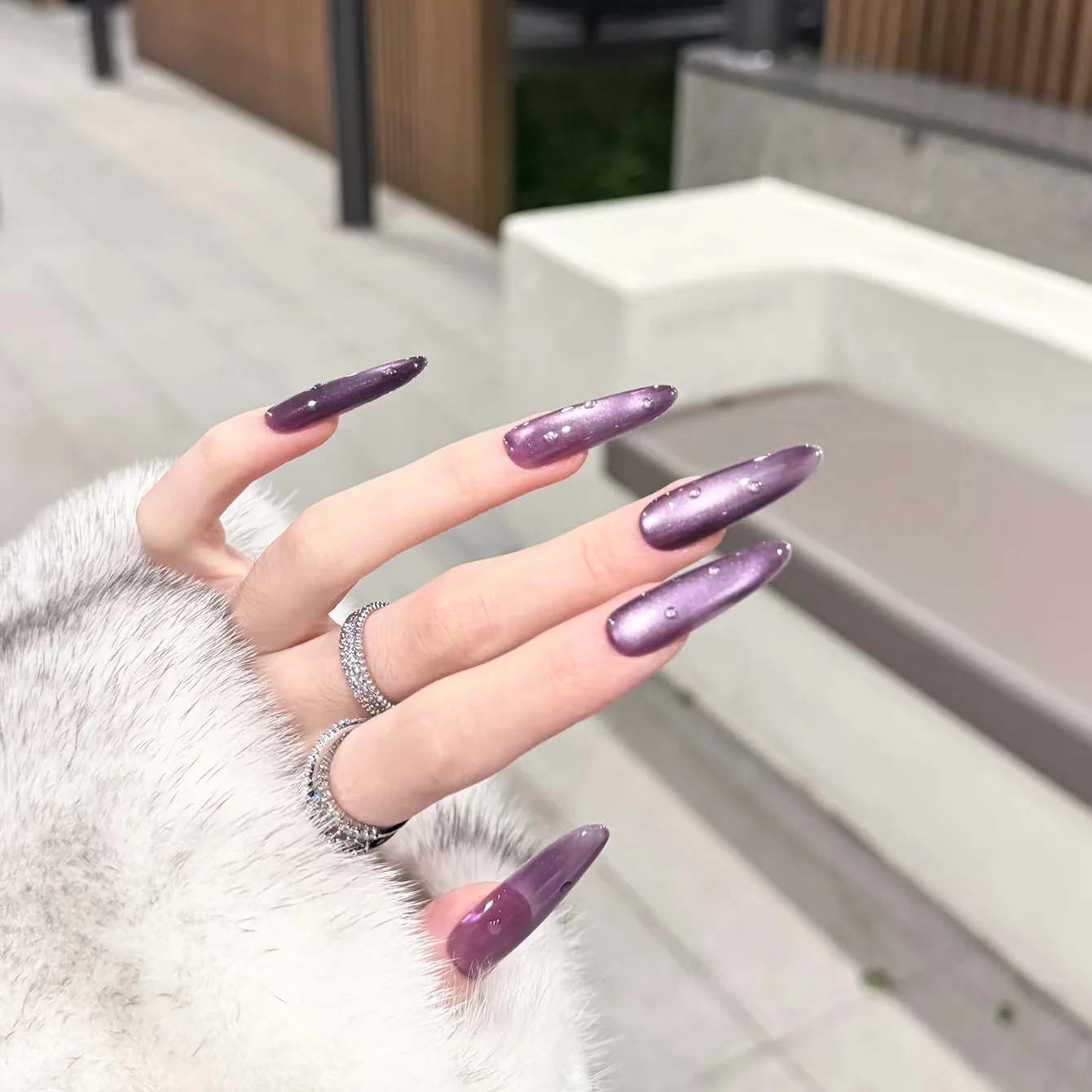 1 szt. WS Advanced Whitening Spice Girls Style Purple Charm Glass Beads Cat Eyes Gel Enchanting Purple Cat Eye Gel Lakier do paznokci