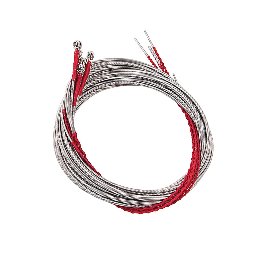 5 String Bass Guitar Strings 5 Piece Metal Replacement Set Stable Vibration Sustained Tone Silver