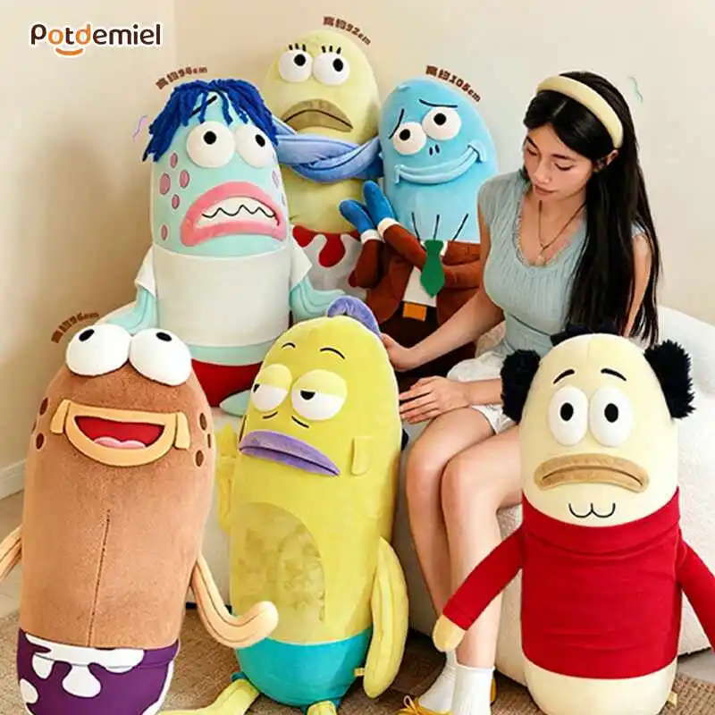Potdemiel Soft Plush Doll Throw Pillow Spongebob Bikini Bottom Resident Fish Cartoon Anime Peripheral Gift Customized