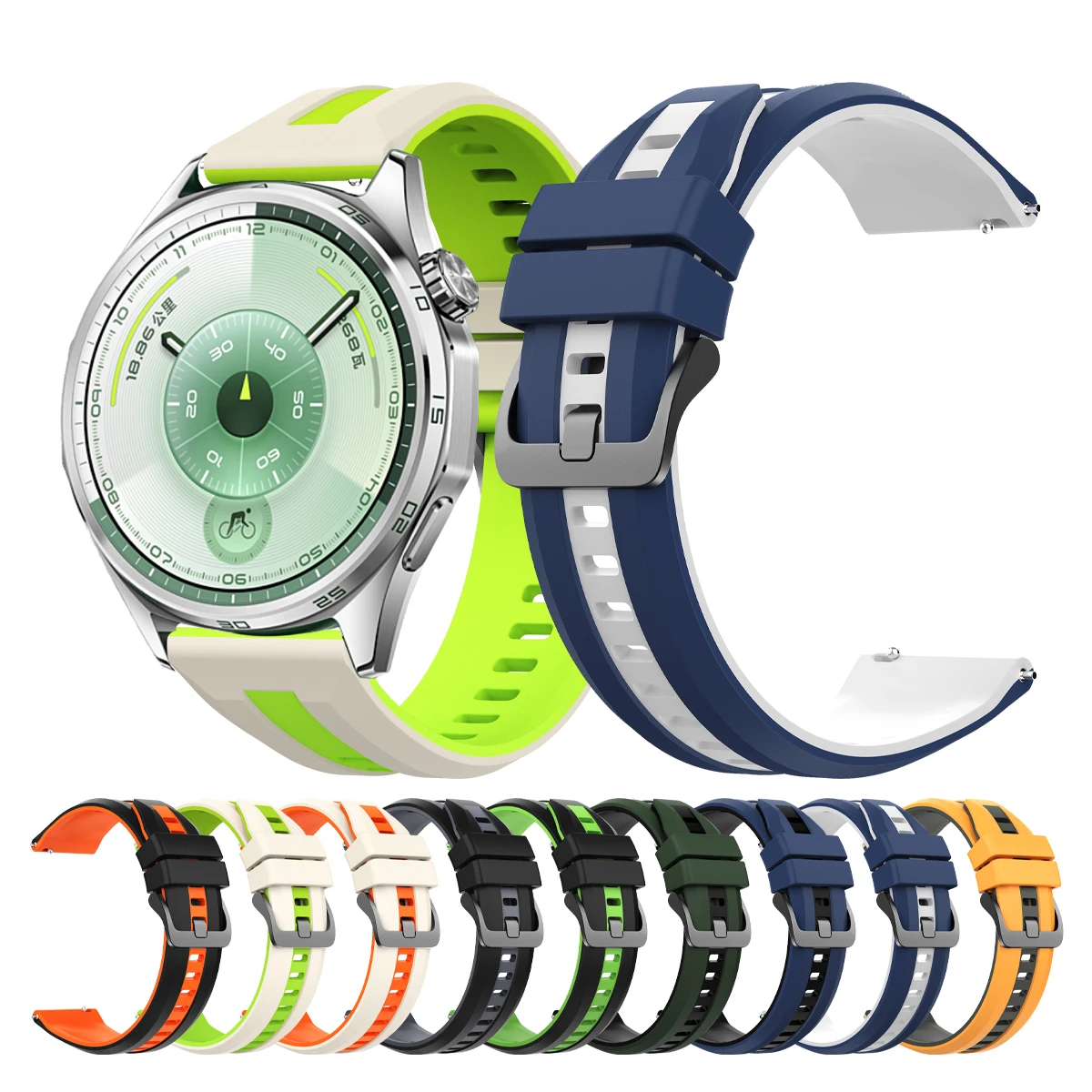 22mm Strap For HUAWEI WATCH GT 5 6 Pro/GT 6 5 4 46mm Silicone Band GT3 SE GT2 46mm/HONOR Magic Watch 2 4 GS Adjustable Wristband