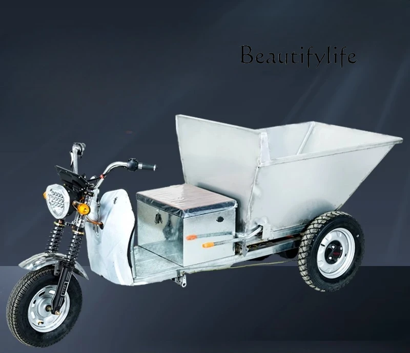 

Electric three-wheeled dump truck construction site ash bucket feeding pull concrete agricultural hand push