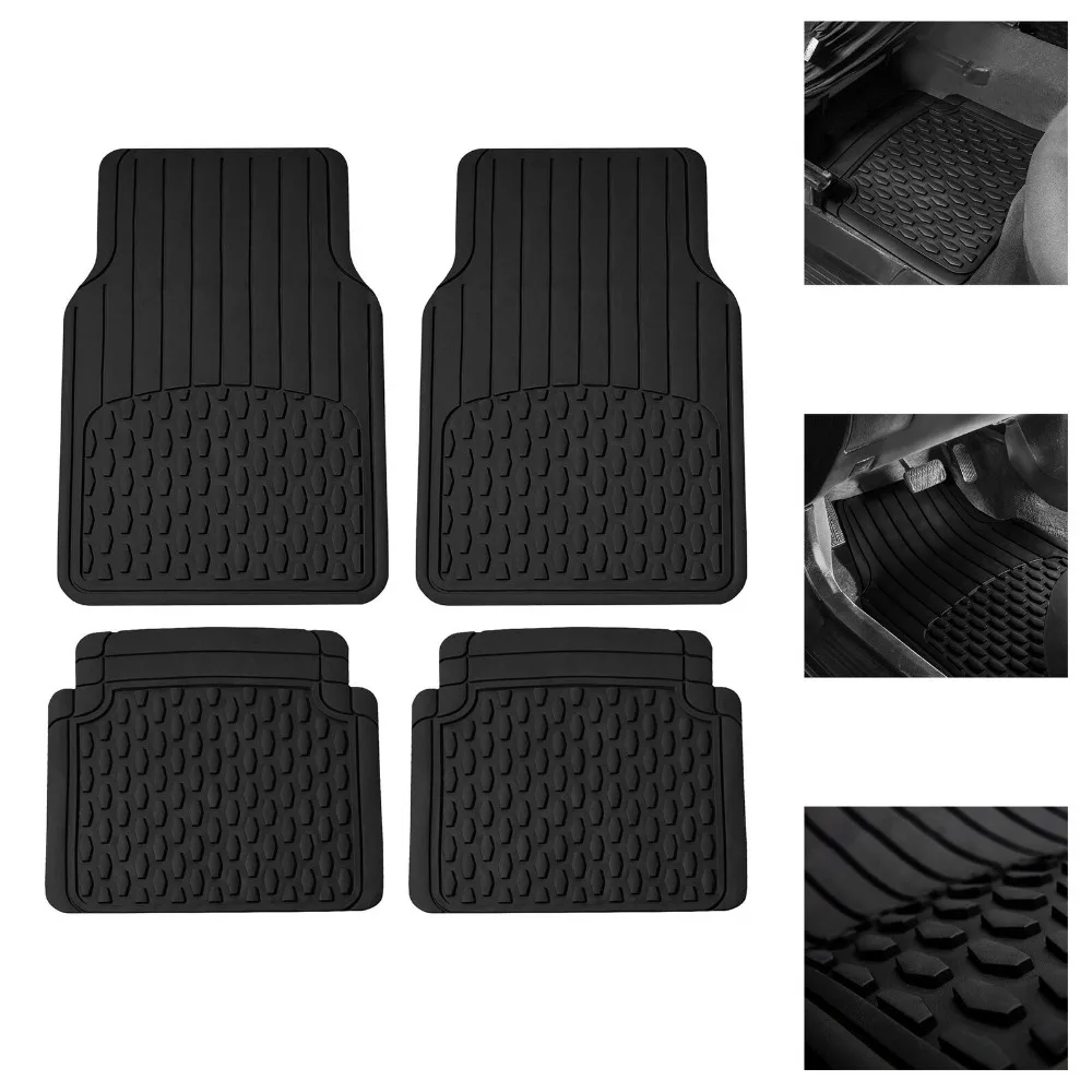 

FH Group Universal Car Rubber Floor Mats Heavy Duty All Weather Mats Black