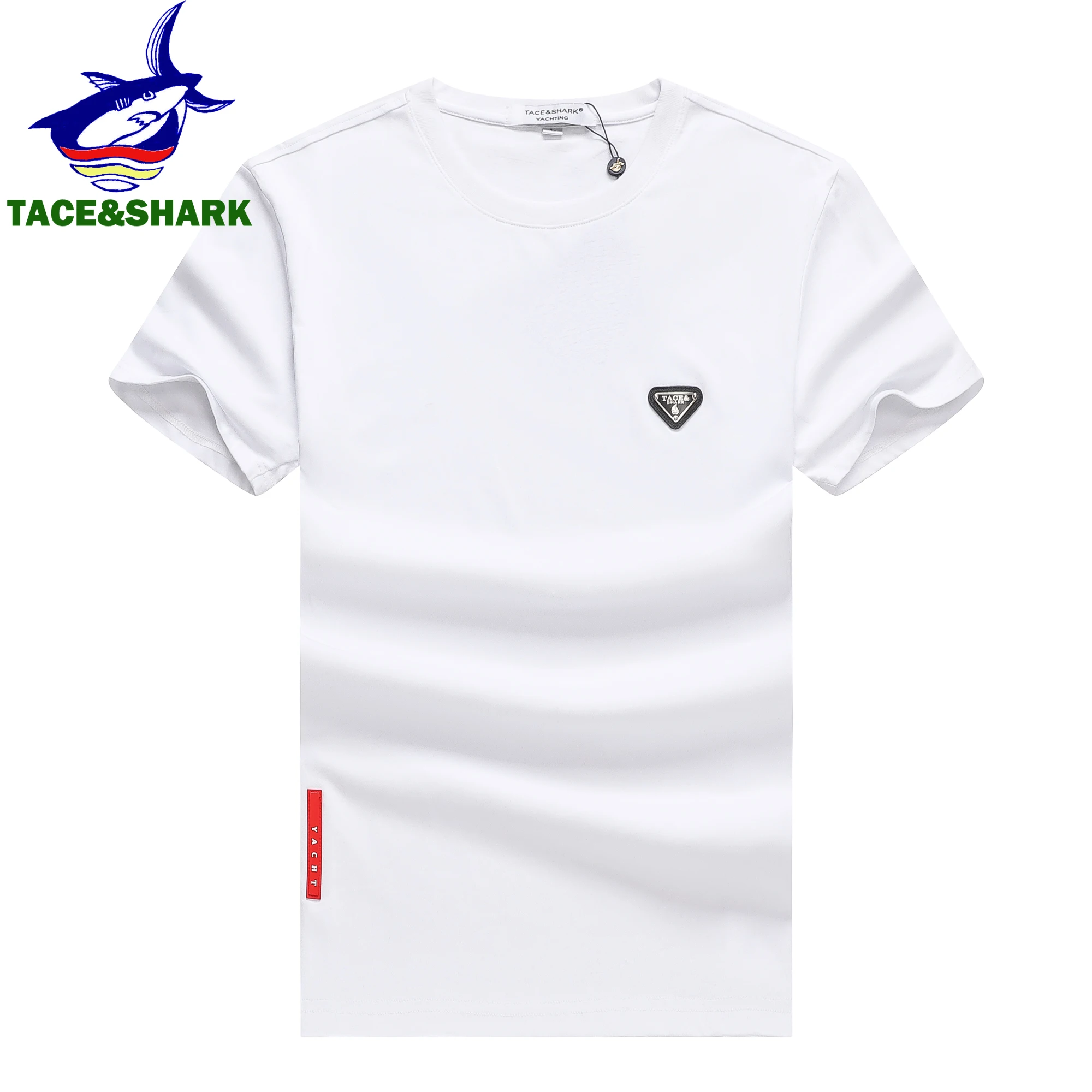 TACE&SHARK 2024 Summer Fashion T Shirts Casual Men Solid Color Tops Tees Black White O-Neck Tshirts