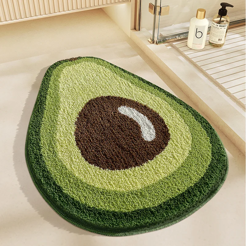 Watermelon Bathroom Rug Soft Tufted Irregular Fruit Carpet Living Room Tapis Toilet Kitchen Doorway Floor Mat Dorm Home Decor